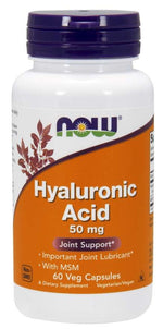 NOW FOODS Hüaluroonhape MSM-iga – hüaluroonhape 50 mg + MSM 450 mg 60 kapslit