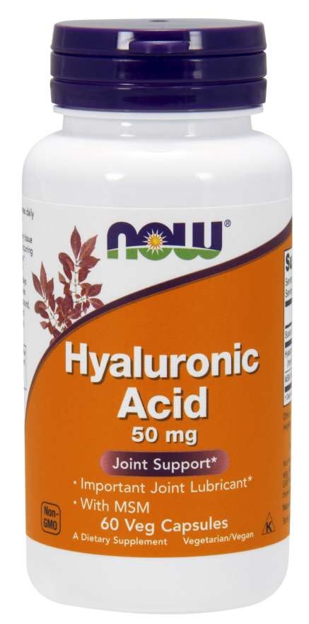 NOW FOODS Hüaluroonhape MSM-iga – hüaluroonhape 50 mg + MSM 450 mg 60 kapslit