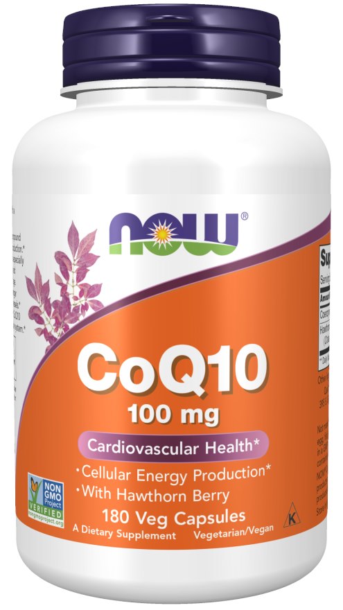 NOW FOODS CoQ10 100 mg su gudobele 180 kapslit