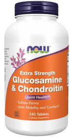 NOW FOODS glükoosamiin ja kondroitiin, eriti tugev, 240 tabletti
