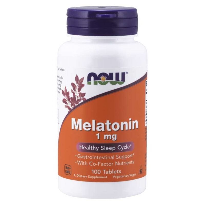 NOW FOODS Melatoniin 1 mg + Niatsiin + Magneesium + Vitamiin B6 100 tabletti