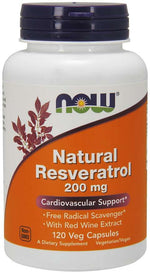 Now Foods Natural Resveratrol 200 mg 120 kapslit