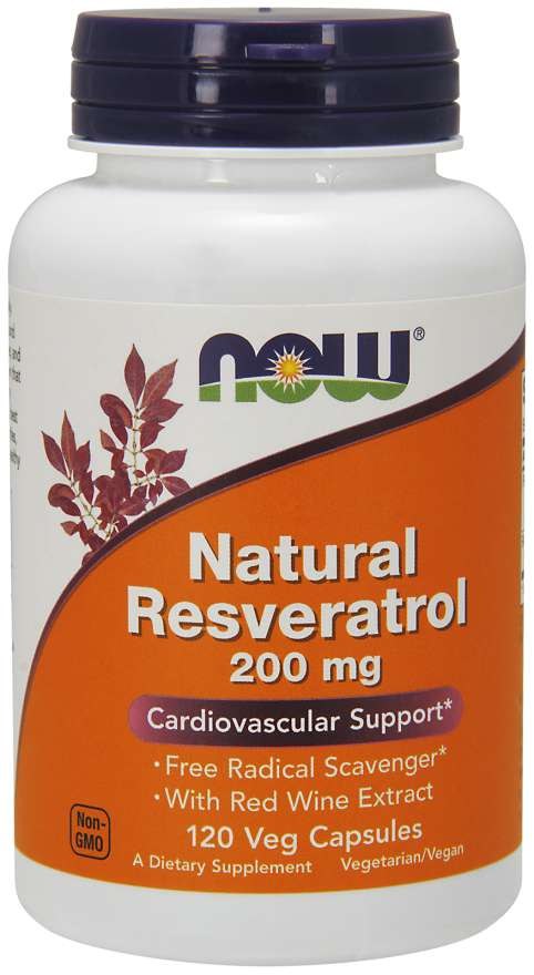 Now Foods Natural Resveratrol 200 mg 120 kapslit