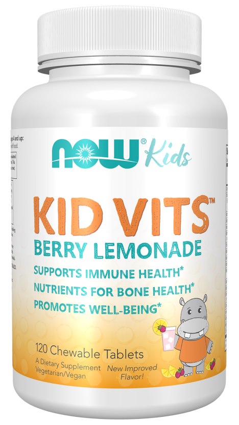 Now Foods Vitamiinid ja mineraalid lastele Kid Vits - marjalimonad 120 tabletti