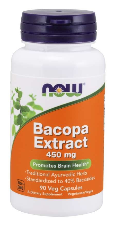 NOW FOODS Bacopa ekstrakt 450 mg 90 kapslit
