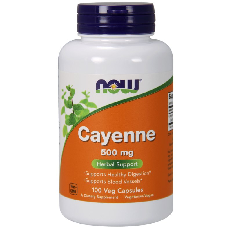 NOW FOODS Cayenne'i pipar 500 mg 100 kapslit