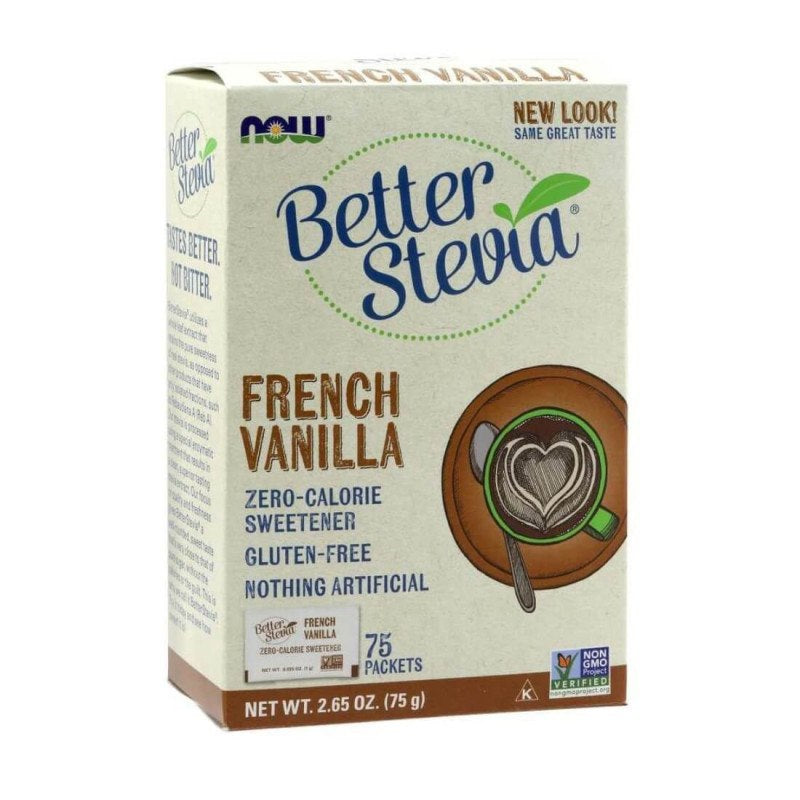 NOW FOODS Better Stevia French Vanilla - Stevia - Looduslik magusaine - Prantsuse vanill 75 pakki