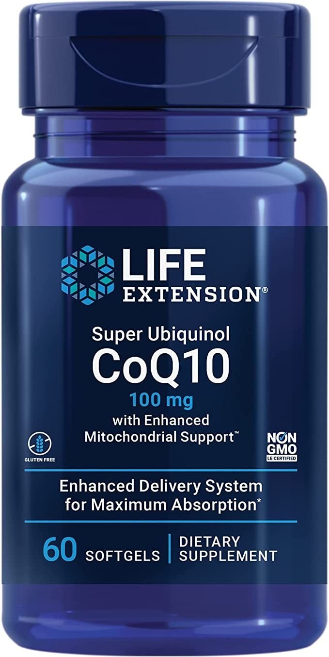 Life Extension Super Ubiquinol CoQ10 100 mg täiustatud mitokondriaalse toega 60 kapslit