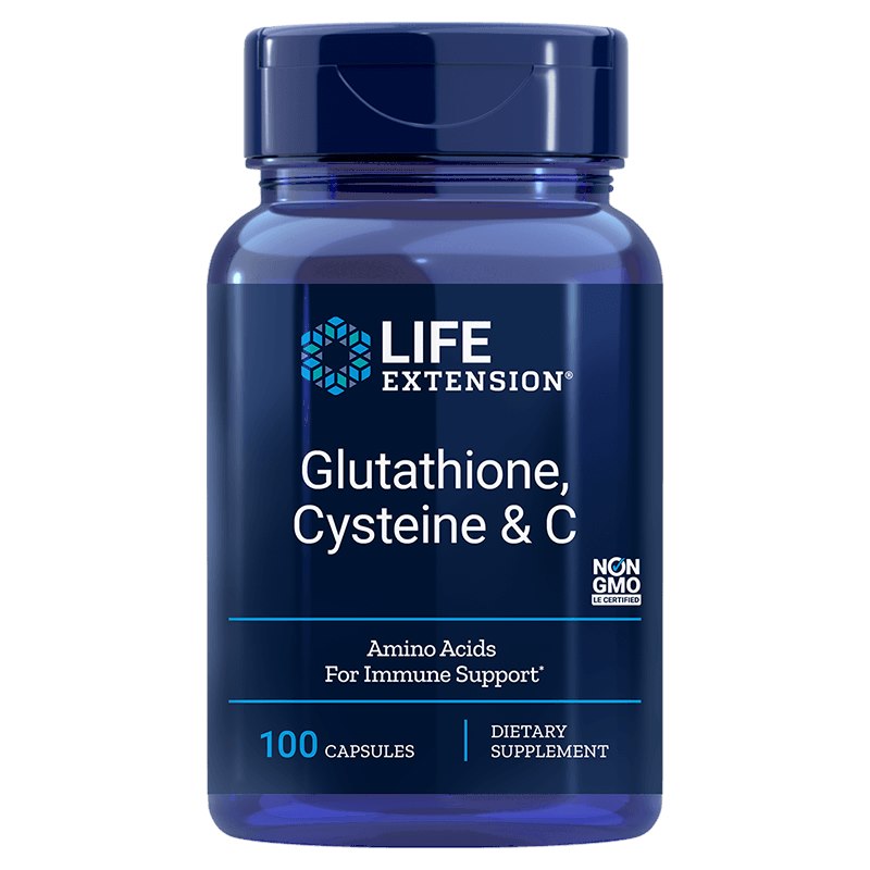 Life Extension L-Glutatioon + L-Tsüsteiin + C-vitamiin 100 kapslit