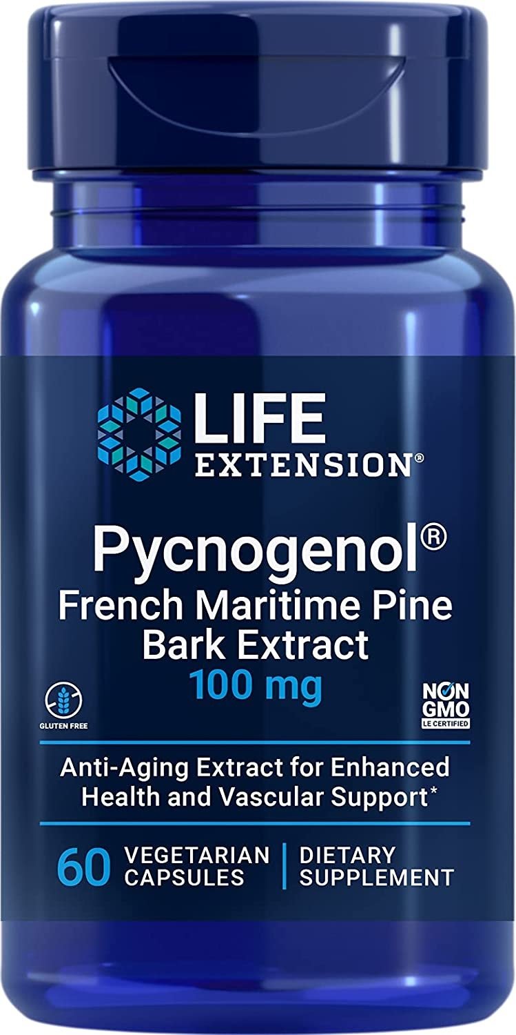 Life Extension Pycnogenol Prantsuse rannikmänni koore ekstrakt 100 mg 60 kapslit