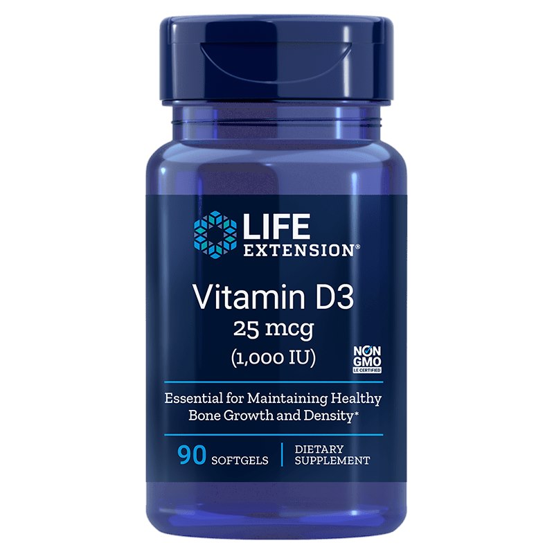 Life Extension vitamiin D3 1000 IU 90 kapslit