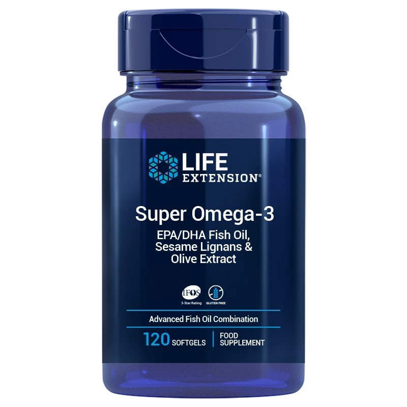 Life Extension Super Omega-3 EPA/DHA seesamligaanide ja oliiviekstraktiga 120 pehmet geelkapslit