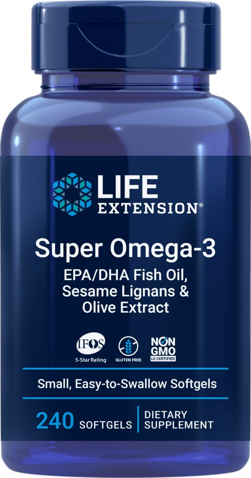 Life Extension Super Omega-3 EPA/DHA seesami lignaanide ja oliivi ekstraktiga 240 kapslit