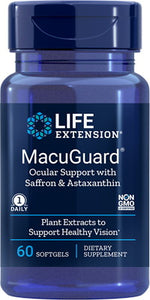 LIFE EXTENSION MacuGuard silma tugi safrani ja astaksantiiniga 60 kapslit