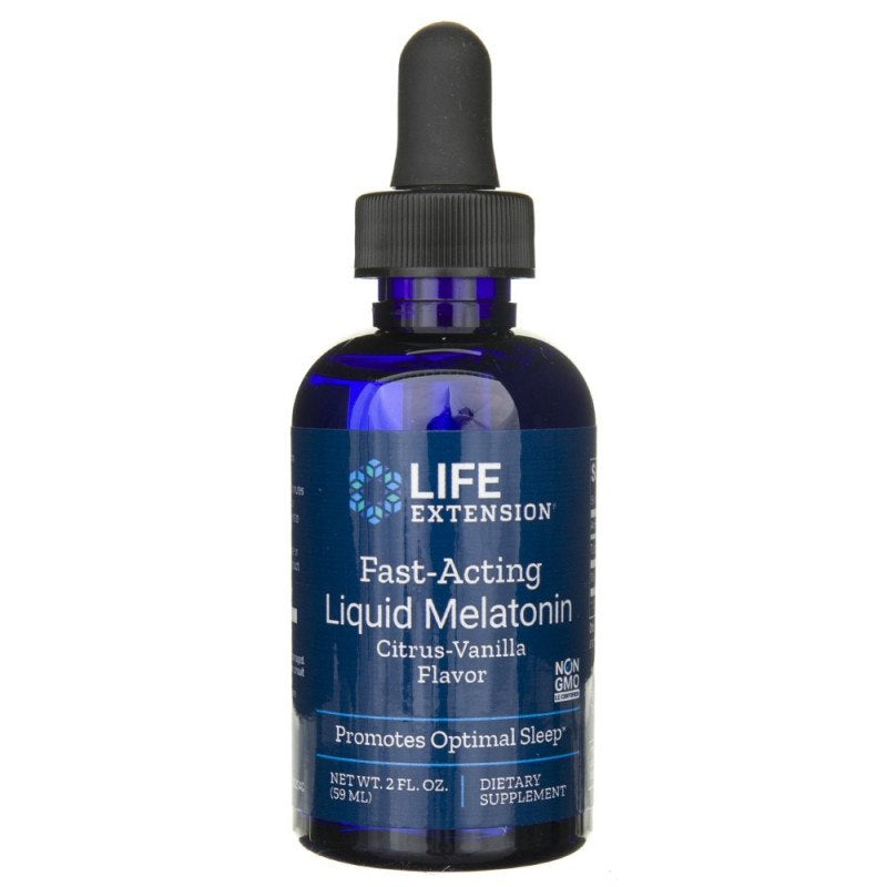 LIFE EXTENSION kiiretoimeline vedel melatoniin, tsitruse ja vanilli maitsega 59 ml