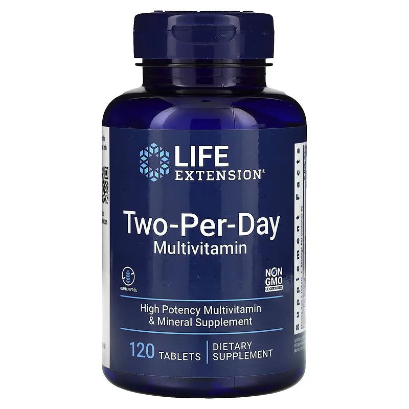 Life Extension Two Per Day multivitamīnu tabletes, 120 tabletes