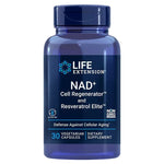 Life Extension NAD+ Cell Regenerator ja Resveratrol Elite 30 kapslit