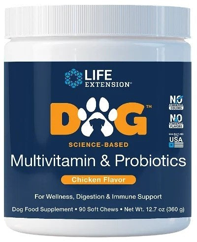 LIFE EXTENSION koerte multivitamiinid ja probiootikumid 90 närimiskommi
