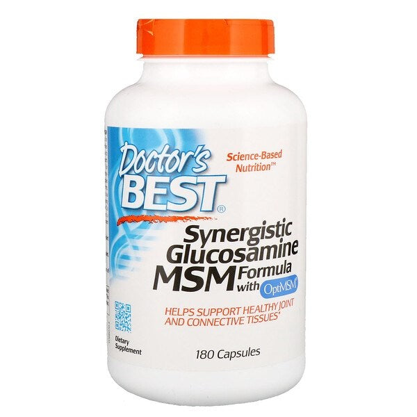 Doctor's Best Sünergiline glükoosamiin MSM OptiMSM-iga, 180 kapslit