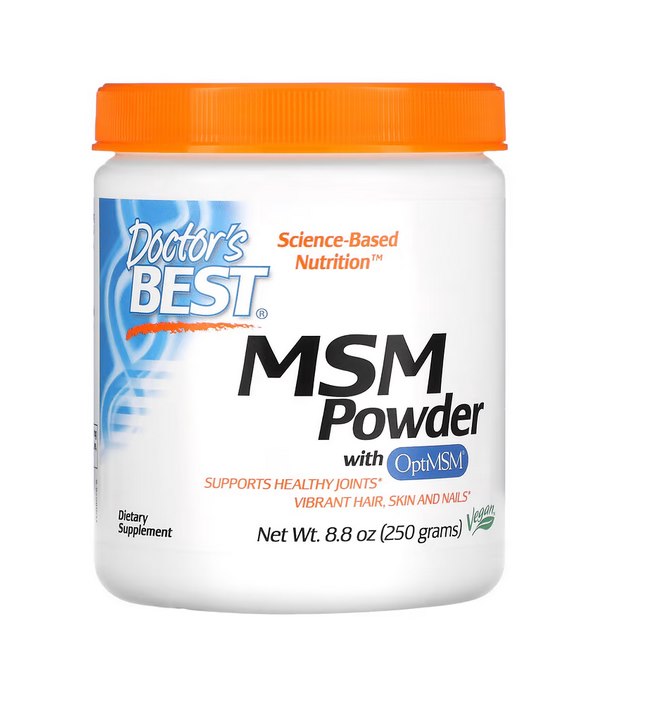 DOCTOR'S BEST pulbriline MSM – OptiMSM metüülsulfonüülmetaan 250 g