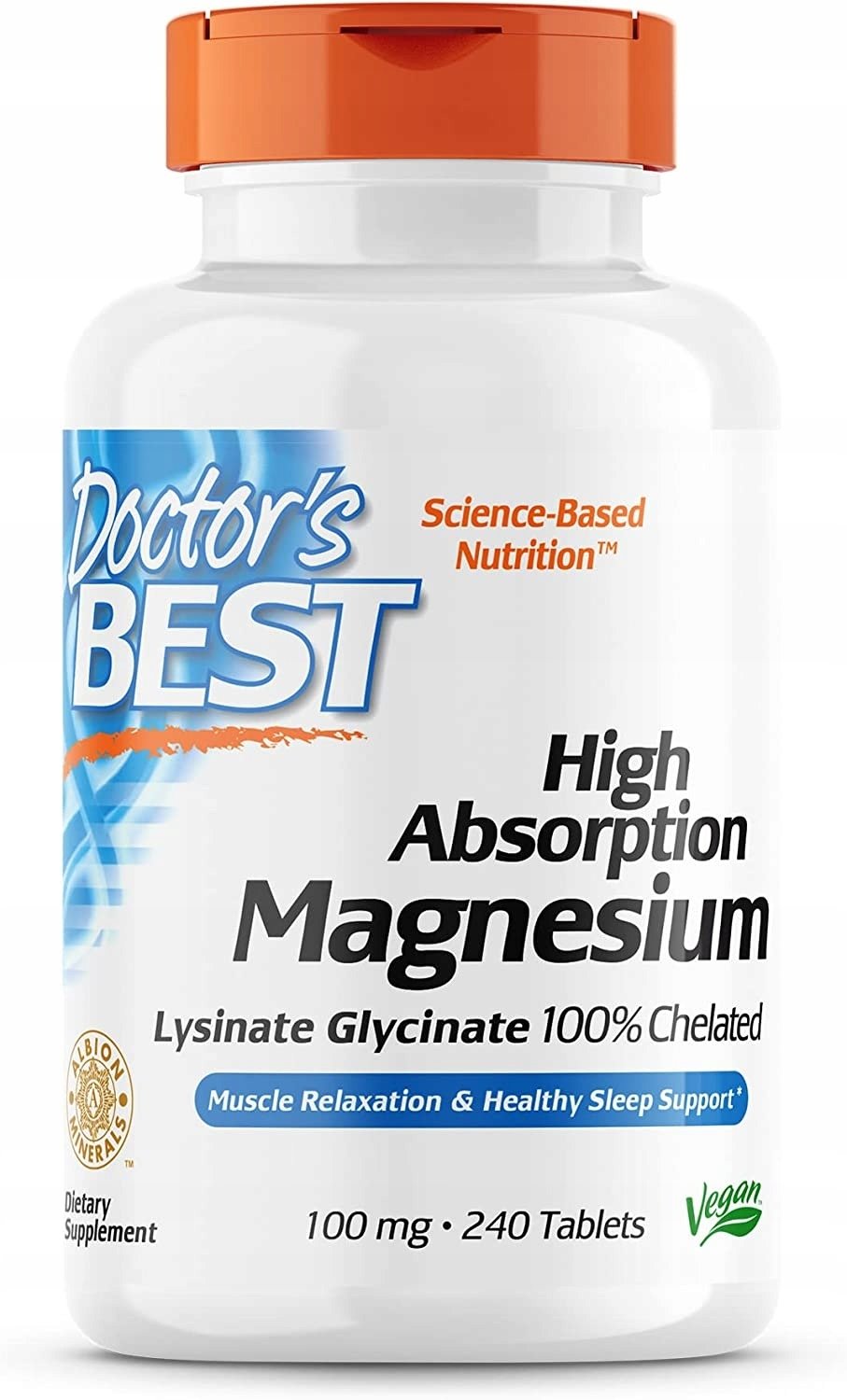 DOCTOR'S BEST kõrge imendumismääraga magneesium – magneesium 240 tabletti