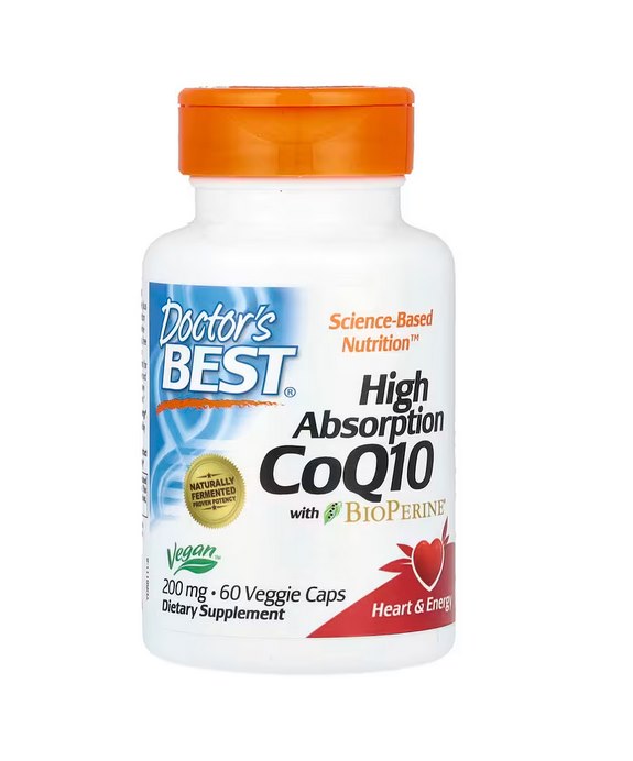 DOCTOR'S BEST koensüüm Q10 200 mg ja piperiini BioPerine – vegan 60 kapslit