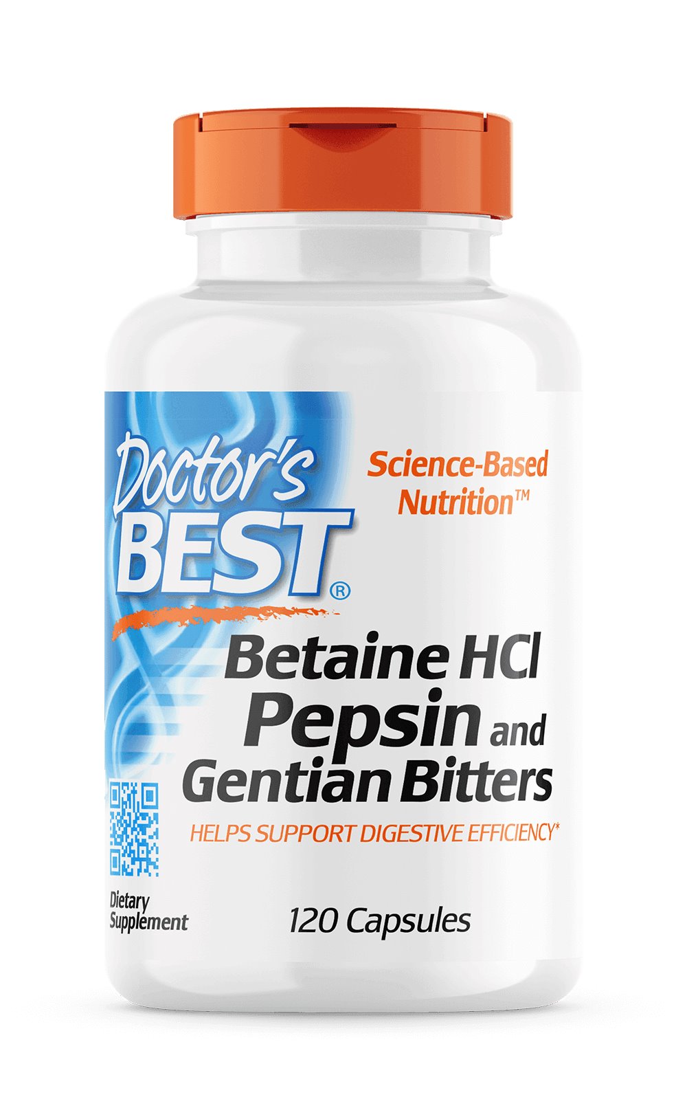 DOCTOR'S BEST Betaiini vesinikkloriid + pepsiin + emajuure juur 120 kapslit