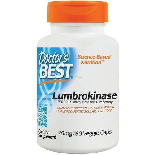 DOCTOR'S BEST Lumbrokinaas – Lumbrokinaas 20 mg 60 kapslit