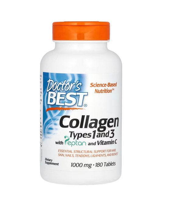 DOCTOR'S BEST I ja III tüüpi kollageen 180 tabletti