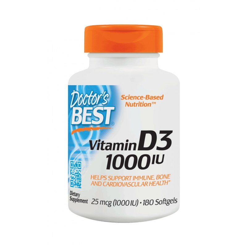 DOCTOR'S BEST vitamiin D3 1000 IU 25 mcg 180 kapslit