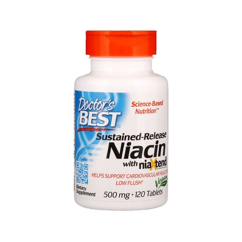 DOCTOR'S BEST vitamiin B3 NiaXtend – niatsiin 500 mg, pikendatud vabanemisega 120 tabletti