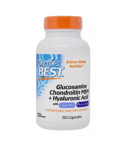 DOCTOR'S BEST glükoosamiin, kondroitiin, MSM ja hüaluroonhape 150 kapslit