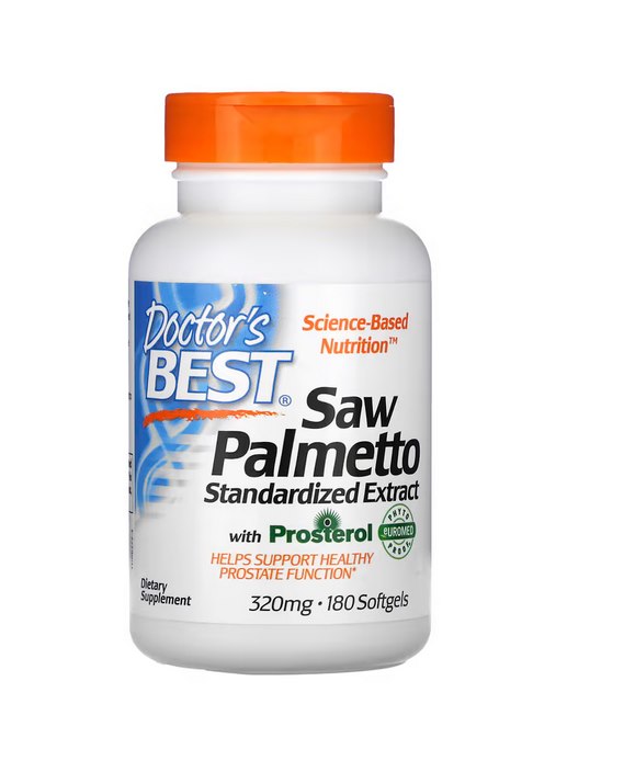 DOCTOR'S BEST Saw Palmetto marjad - Saw Palmetto - standardiseeritud ekstrakt 180 kapslit