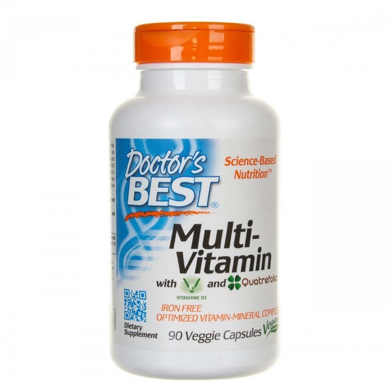 DOCTOR'S BEST multivitamiinide ja mineraalide kompleks ilma rauata 90 kapslit