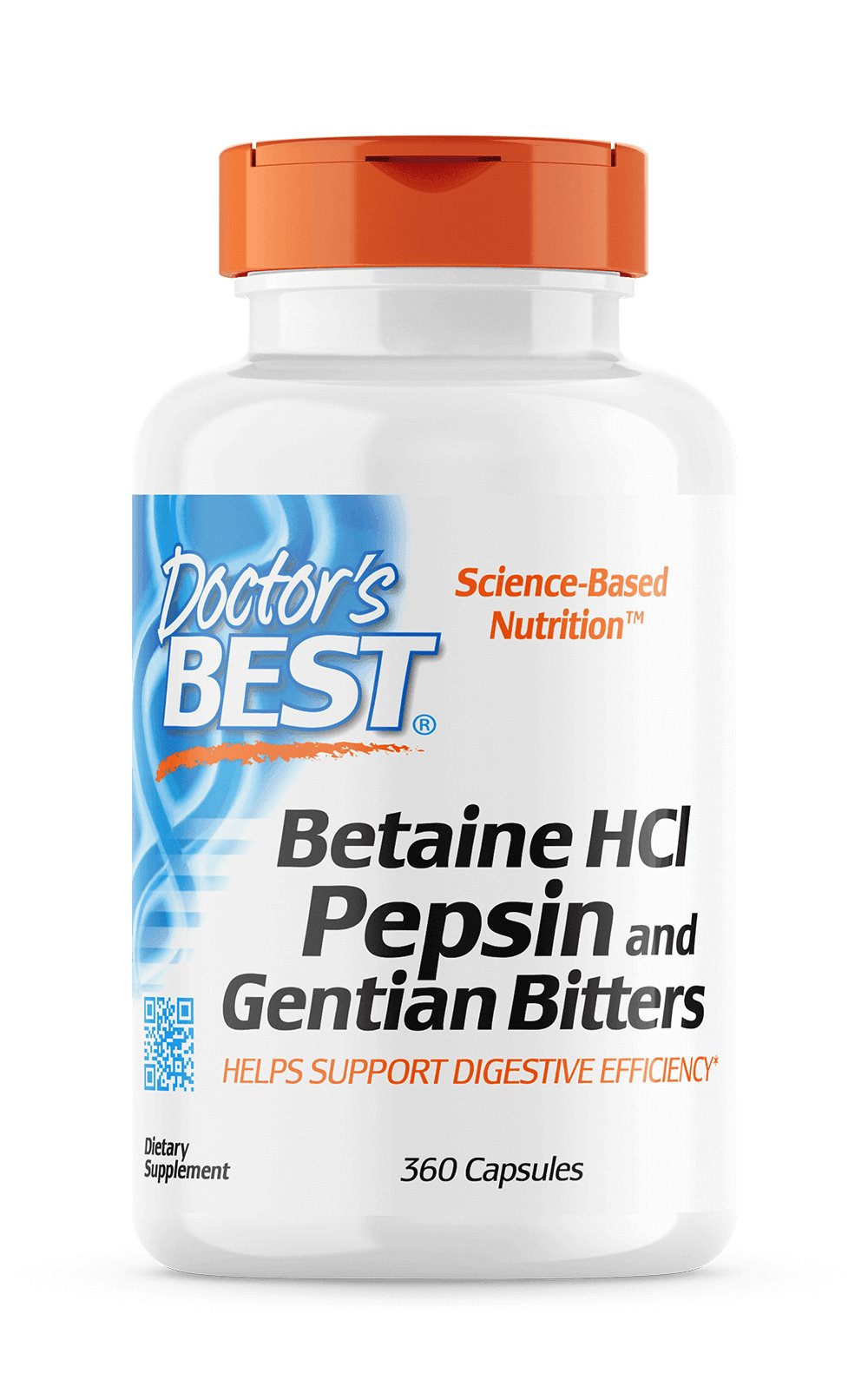 DOCTOR'S BEST betaiinvesinikkloriid + pepsiin + emajuurejuur 360 kapslit