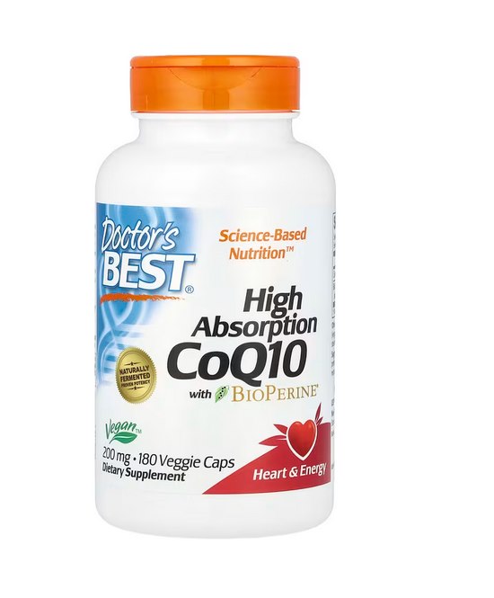 DOCTOR'S BEST koensüüm Q10 200 mg ja piperiin BioPerine – vegan 180 kapslit