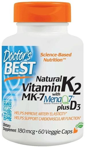 DOCTOR'S BEST vitamiin K2 MK7 ja D3 60 kapslit