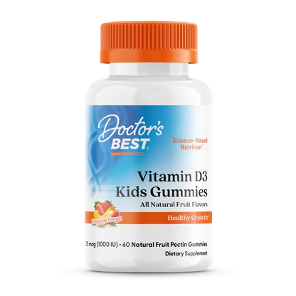 DOCTOR'S BEST vitamino D3 vaikiški guminukai - D3 vitaminas - Lastele mõeldud kummikommid 60 guminukų