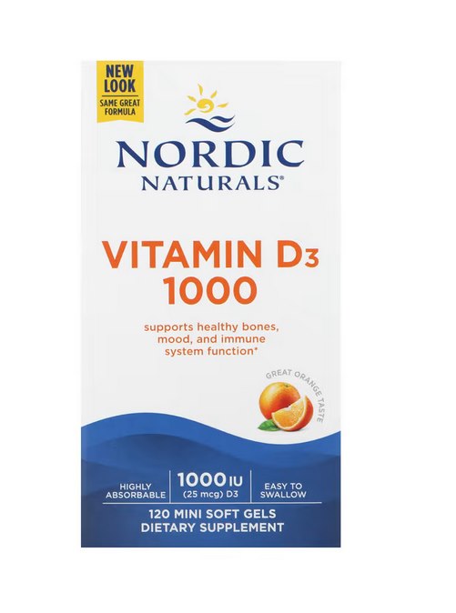 NORDIC NATURALS D3-vitamiin 1000 IU 120 kapslit