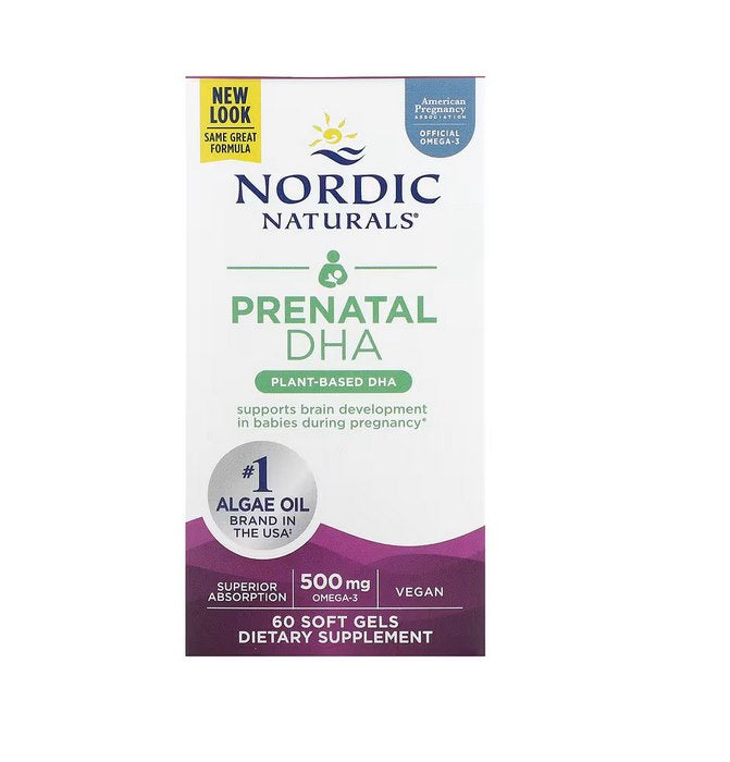 NORDIC NATURALS Prenatal DHA Oomega-3 vegan 60 kapslit