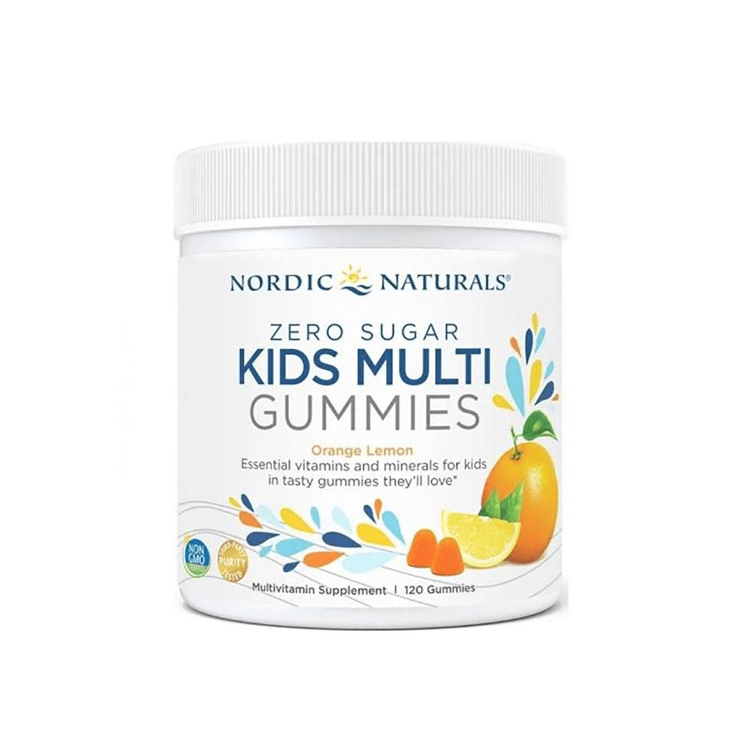 NORDIC NATURALS Lastele Multi Zero Sugar apelsini- ja sidrunimaitselised kummikommid 120 tk