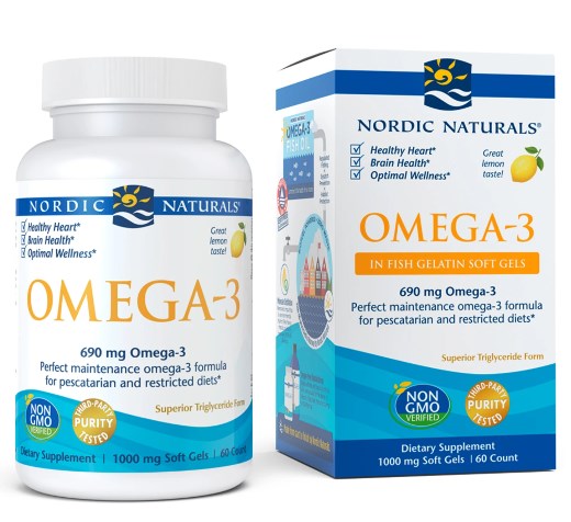 NORDIC NATURALS Omega-3 kala želatiinis 60 kapslit