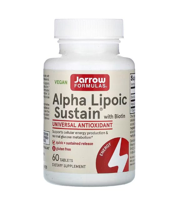 JARROW FORMULAS alfa-lipoehape ja biotiin 60 tabletti