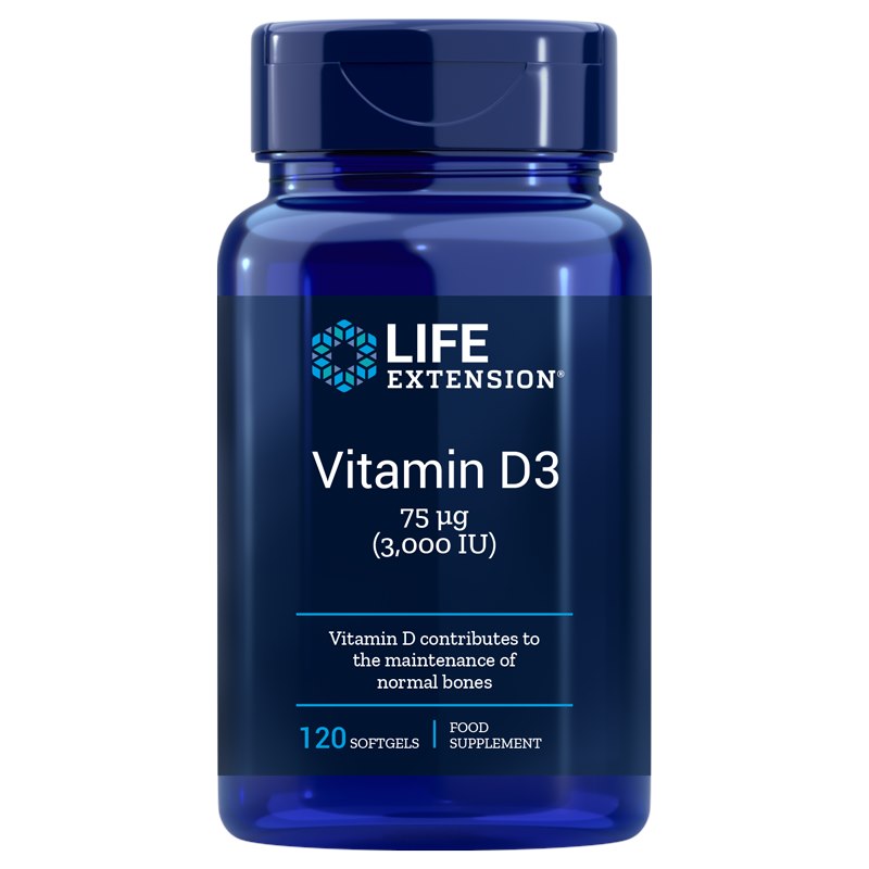 Life Extension Vitamin D3 3000 IU EU 120 kapslit