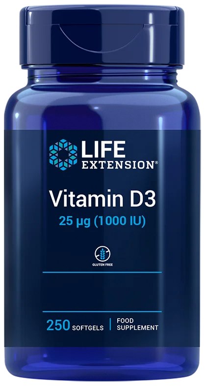 Life Extension Vitamiin D3 1000 IU 250 kapslit
