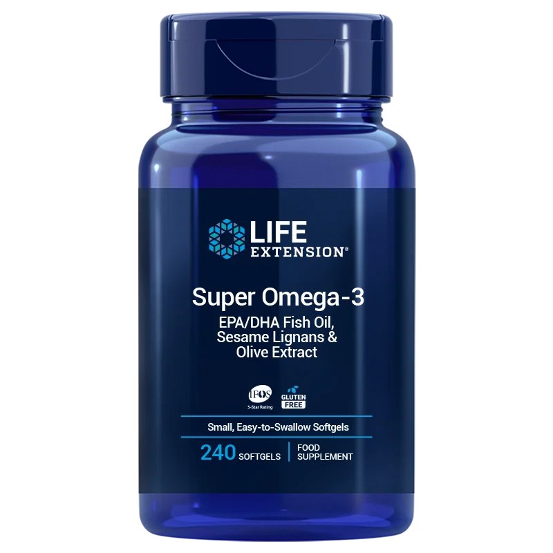 Life Extension Super Omega-3 EPA/DHA seesamligaanide ja oliiviekstraktiga 240 kapslit