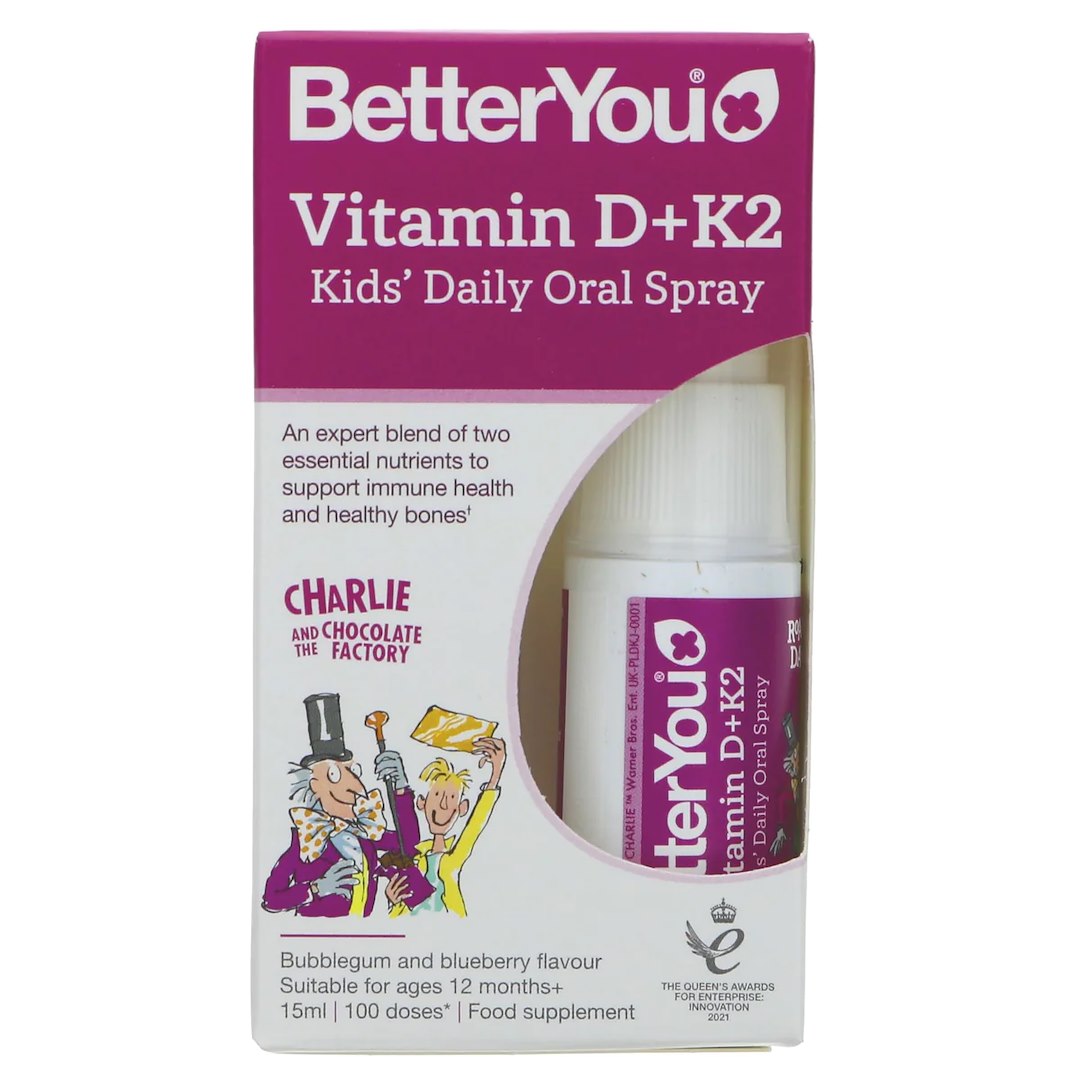 BETTERYOU Vitamin D+K2 Kids – D3 + K2-vitamiin lastele pihustina 15 ml