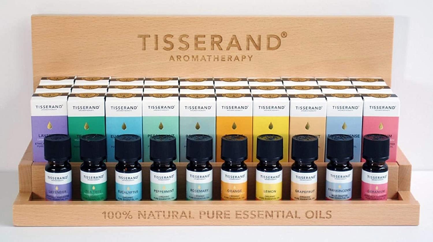 TISSERAND AROOMITERAAPIA TOP 10 eeterlike õlide komplekt + alus 40 tk - 30 x 9 ml + 10 x testerit 9 ml