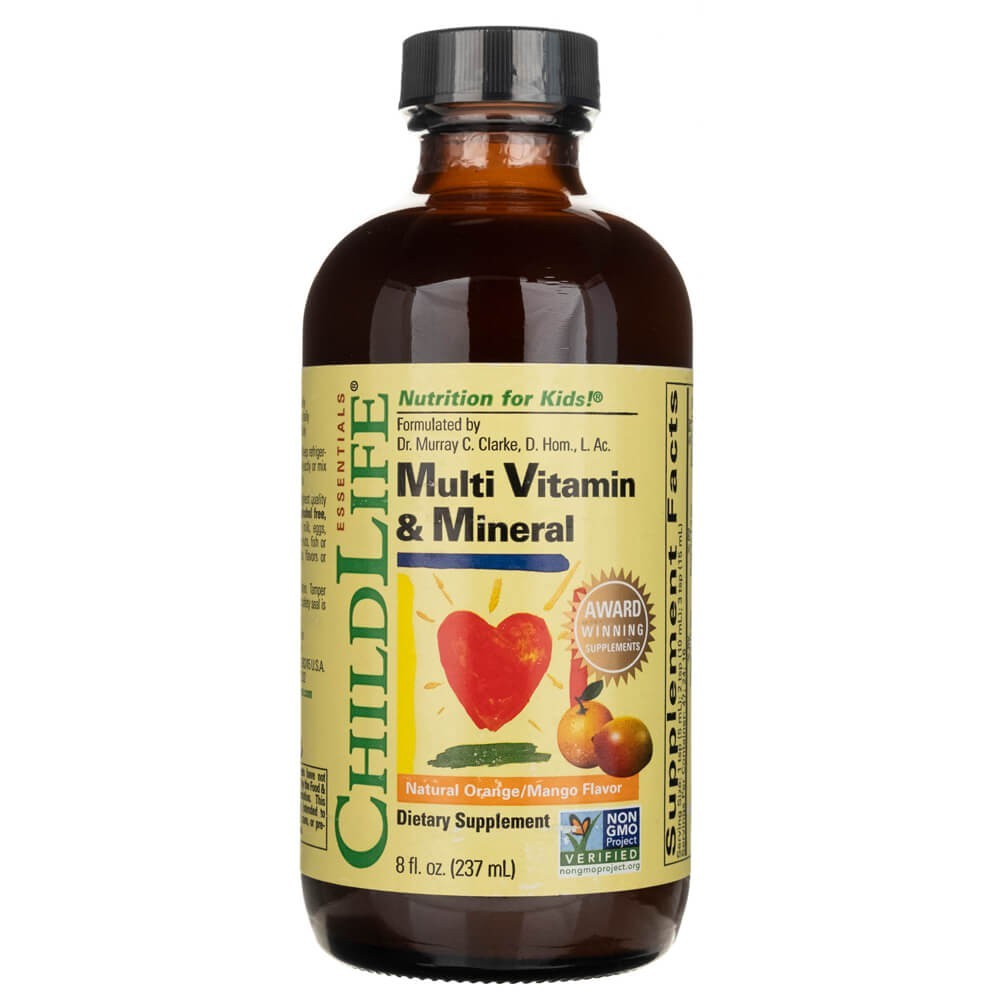 ChildLife Multi Vitamin & Mineral, loodusliku apelsini ja mango maitsega - 237 ml