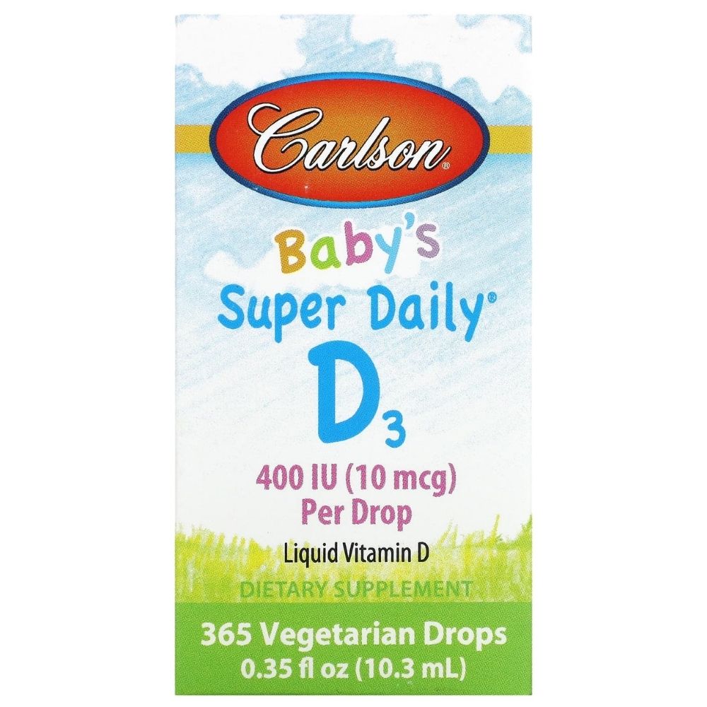 Carlson Labsi D3-vitamiin 400 IU lastele ja imikutele – 10,3 ml (365 tilka)